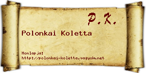 Polonkai Koletta névjegykártya